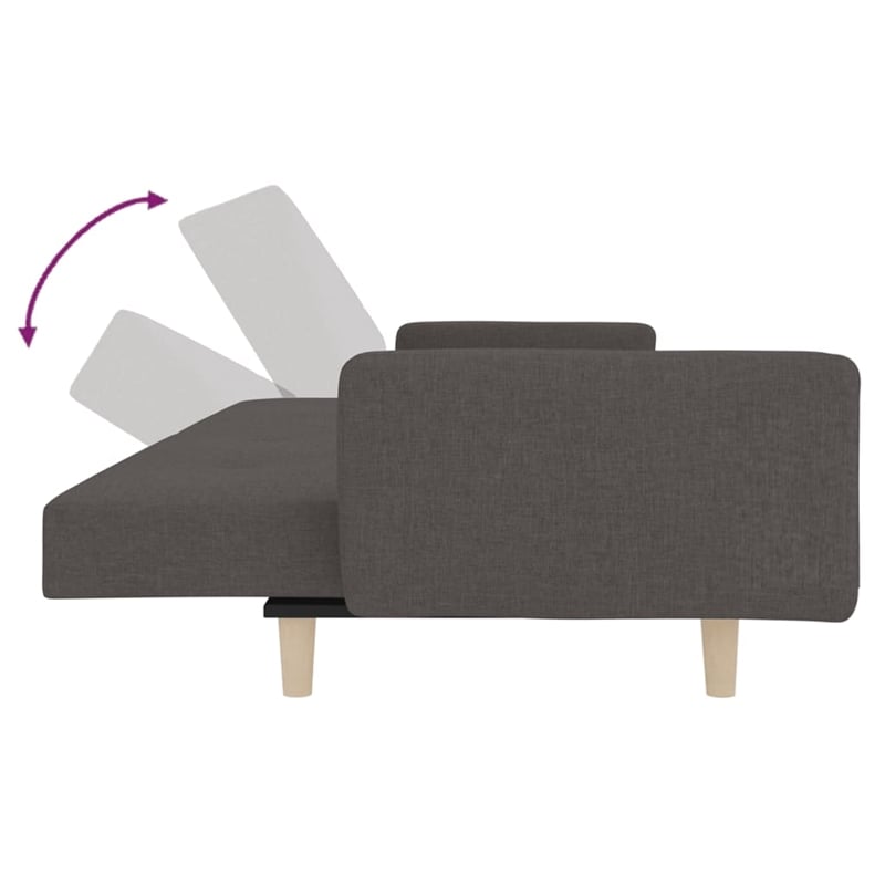 Vidaxl Sofa Bed in Dark Grey Fabric Polyester