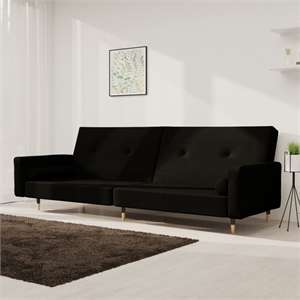 Vidaxl Sofa Bed in Black Velvet