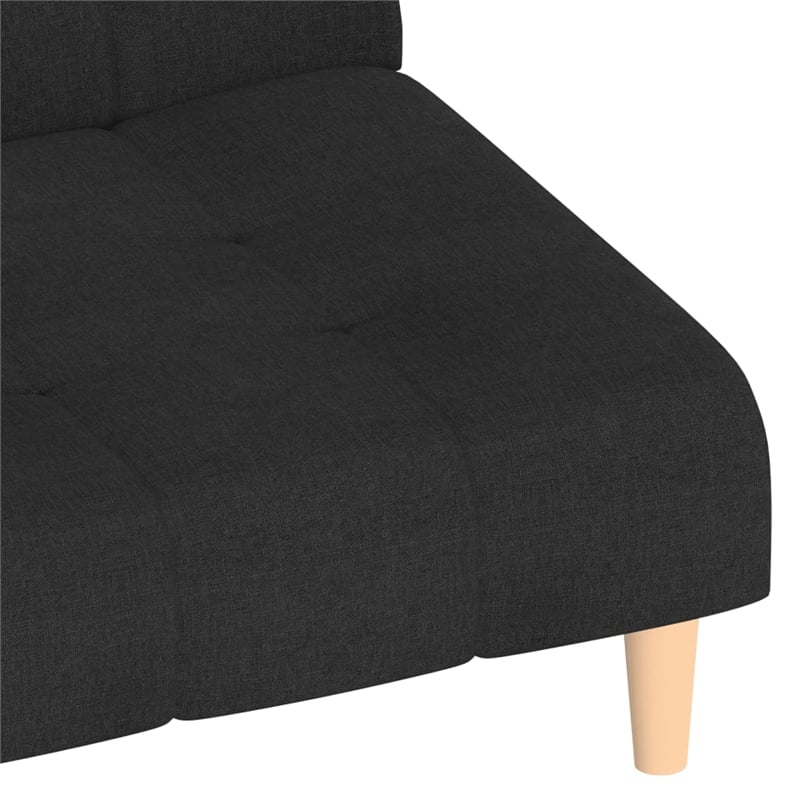 Vidaxl 2-Seater Sofa Bed in Black Polyester Fabric