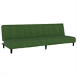 Vidaxl Compact Sofa Bed in Dark Green Polyester Velvet Wood