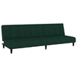 Vidaxl Compact Sofa Bed in Dark Green Polyester Velvet Wood