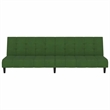 Vidaxl Compact Sofa Bed in Dark Green Polyester Velvet Wood