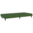 Vidaxl Compact Sofa Bed in Dark Green Polyester Velvet Wood