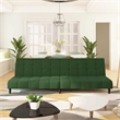Vidaxl Compact Sofa Bed in Dark Green Polyester Velvet Wood