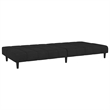 Vidaxl Convertible 2-Seater Sofa Bed in Black Velvet
