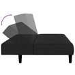 Vidaxl Convertible 2-Seater Sofa Bed in Black Velvet