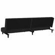 Vidaxl Convertible 2-Seater Sofa Bed in Black Velvet