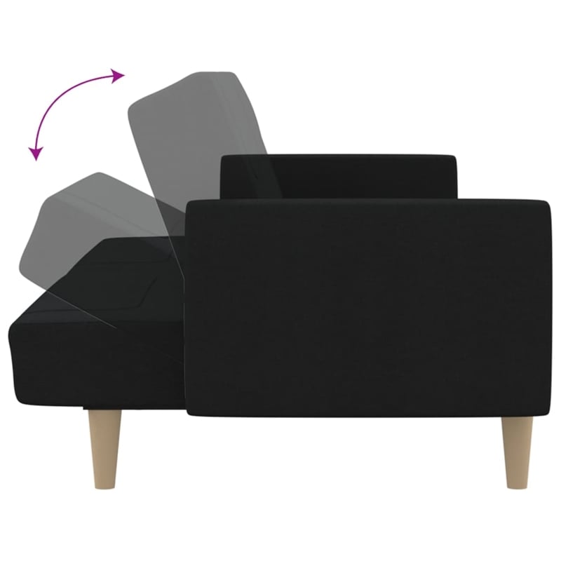 Vidaxl Sofa Bed in Black Fabric