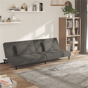 Vidaxl Sleeper Sofa Bed in Dark Gray Velvet