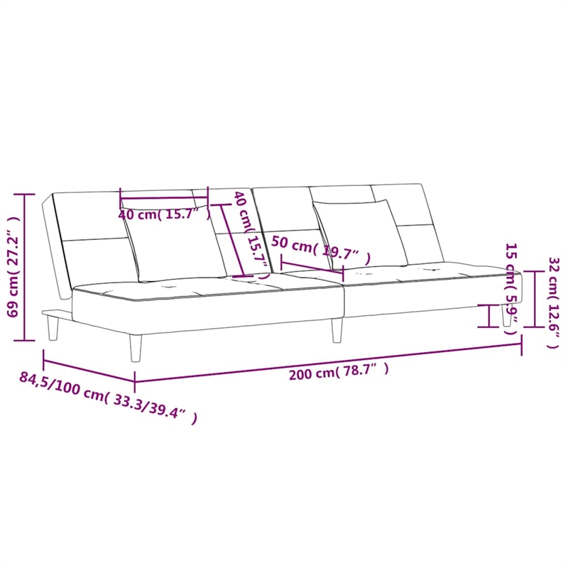 Vidaxl 2-Seater Sofa Bed in Dark Green Velvet