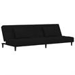Vidaxl 2-Seater Sofa Bed in Black Polyester Velvet