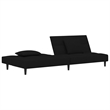 Vidaxl 2-Seater Sofa Bed in Black Polyester Velvet