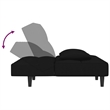 Vidaxl 2-Seater Sofa Bed in Black Polyester Velvet