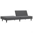 Vidaxl 2-Seater Convertible Sofa Bed in Dark Grey Velvet