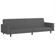 Vidaxl Sofa Bed in Dark Grey Polyester Velvet