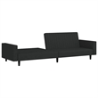 Vidaxl 2-Seater Sofa Bed in Black Polyester Velvet