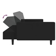 Vidaxl 2-Seater Sofa Bed in Black Polyester Velvet