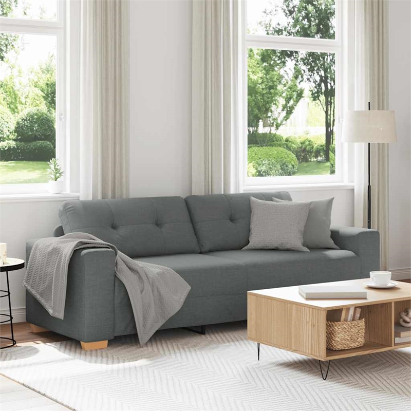 Vidaxl 3-Seater Sofa in Dark Gray Fabric