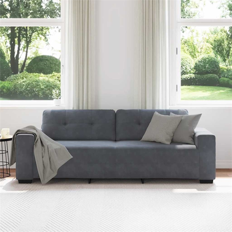 Vidaxl 3-Seater Sofa in Dark Gray Velvet