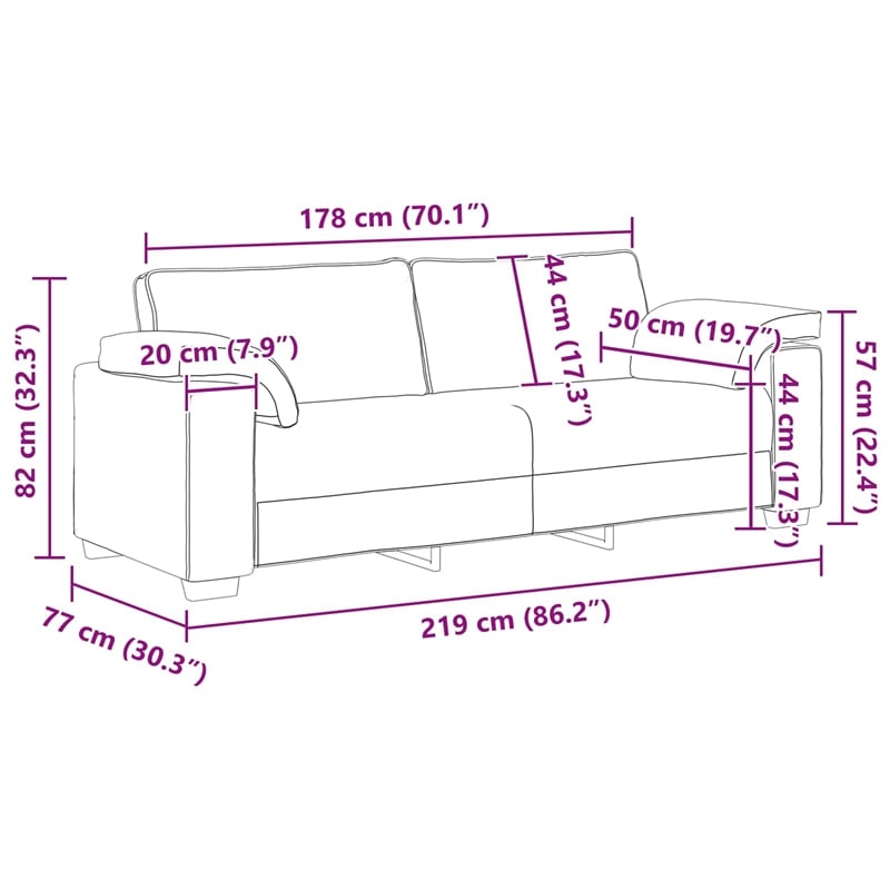 Vidaxl Sofa with Cushion in Dark Gray