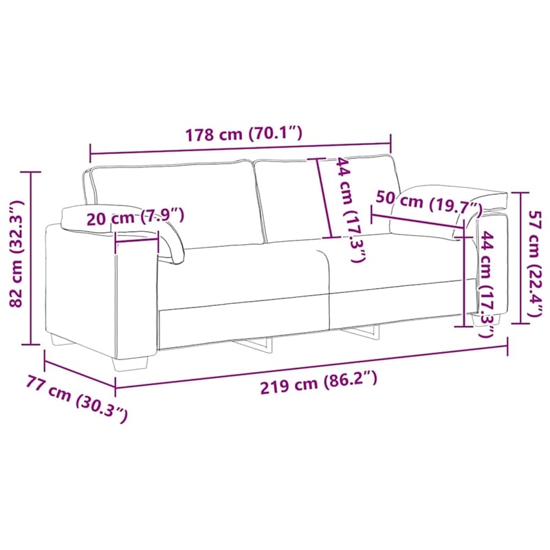 Vidaxl Sofa with Cushion in Dark Gray