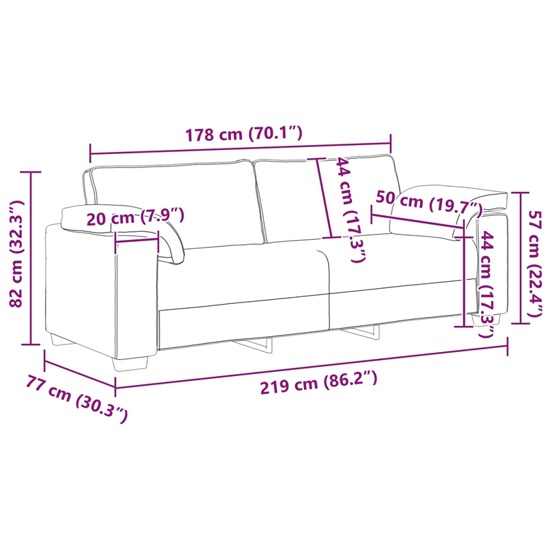 Vidaxl Sofa with Cushion in Black