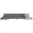 Vidaxl L-Shaped Sofa Bed in Dark Grey Polyester