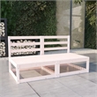 vidaXL 2-Seater Solid Pinewood Modular Garden Sofa in White