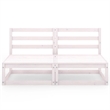vidaXL 2-Seater Solid Pinewood Modular Garden Sofa in White
