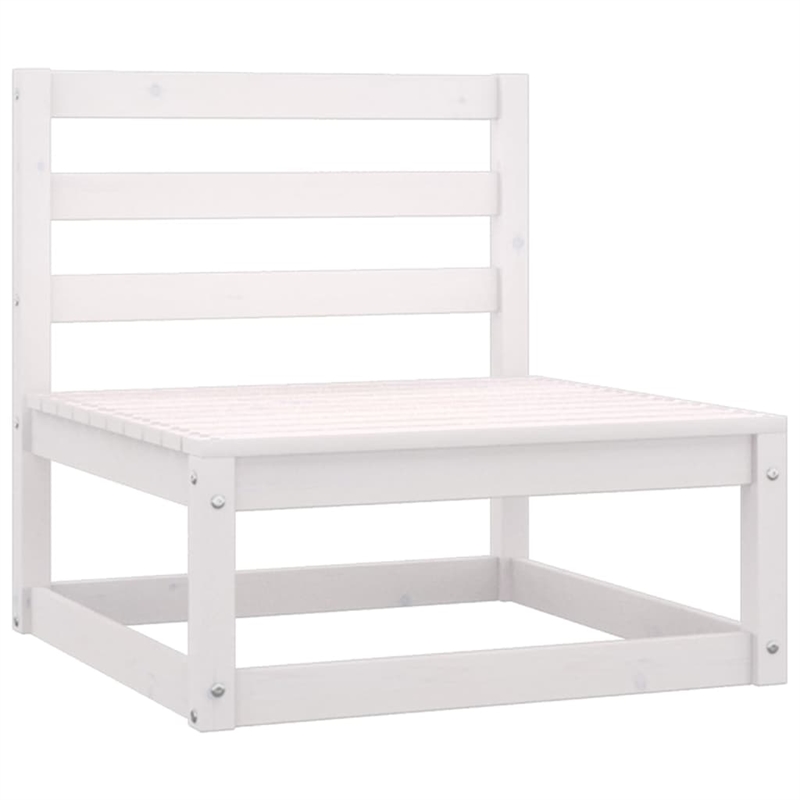 vidaXL 2-Seater Solid Pinewood Modular Garden Sofa in White