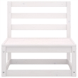 vidaXL 2-Seater Solid Pinewood Modular Garden Sofa in White