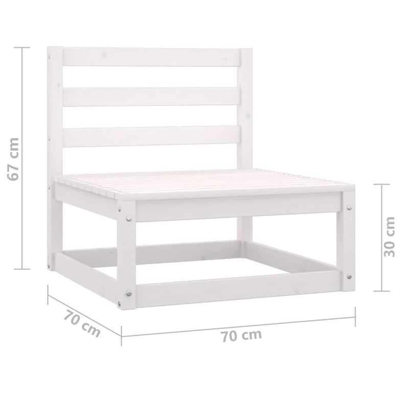 vidaXL 2-Seater Solid Pinewood Modular Garden Sofa in White