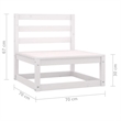 vidaXL 2-Seater Solid Pinewood Modular Garden Sofa in White