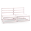 vidaXL 2-Seater Solid Pinewood Modular Garden Sofa in White