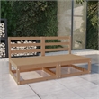 vidaXL Solid Pinewood Medium Modular Garden Sofa in Honey Brown
