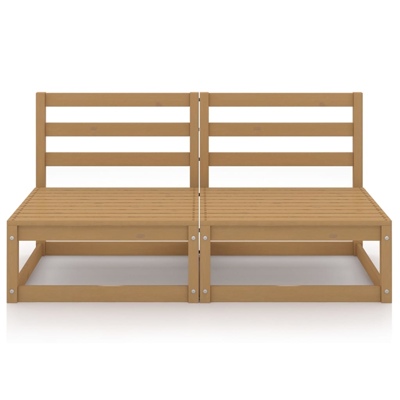 vidaXL Solid Pinewood Medium Modular Garden Sofa in Honey Brown