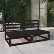 vidaXL Solid Pinewood Middle Sofa Adjustable Armrests Garden Sofa in Black