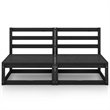 vidaXL Solid Pinewood Middle Sofa Adjustable Armrests Garden Sofa in Black