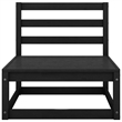 vidaXL Solid Pinewood Middle Sofa Adjustable Armrests Garden Sofa in Black