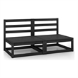 vidaXL Solid Pinewood Middle Sofa Adjustable Armrests Garden Sofa in Black