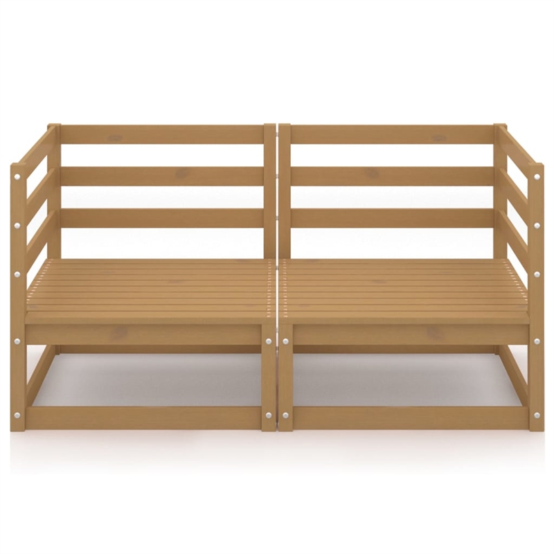 vidaXL Solid Pinewood Medium Modular Garden Sofa Honey in Brown
