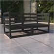 vidaXL Solid Pinewood Medium Modular Outdoor Sofa Garden Sofa in Black