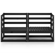 vidaXL Solid Pinewood Medium Modular Outdoor Sofa Garden Sofa in Black