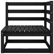 vidaXL Solid Pinewood Medium Modular Outdoor Sofa Garden Sofa in Black