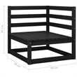 vidaXL Solid Pinewood Medium Modular Outdoor Sofa Garden Sofa in Black