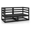 vidaXL Solid Pinewood Medium Modular Outdoor Sofa Garden Sofa in Black