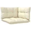 vidaXL 3-Seater Solid Pinewood & Polyester Fabric Garden Sofa in Cream