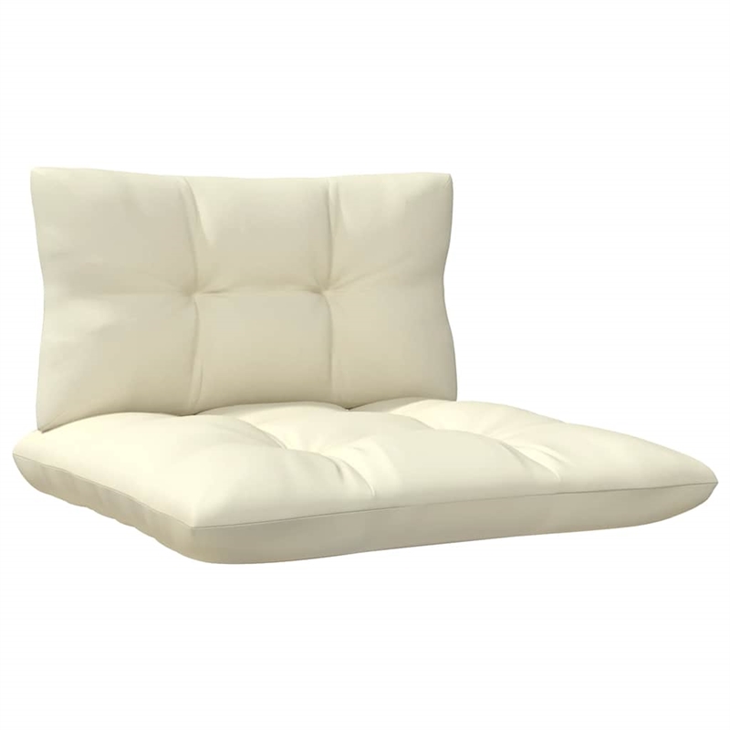 vidaXL 3-Seater Solid Pinewood & Polyester Fabric Garden Sofa in Cream