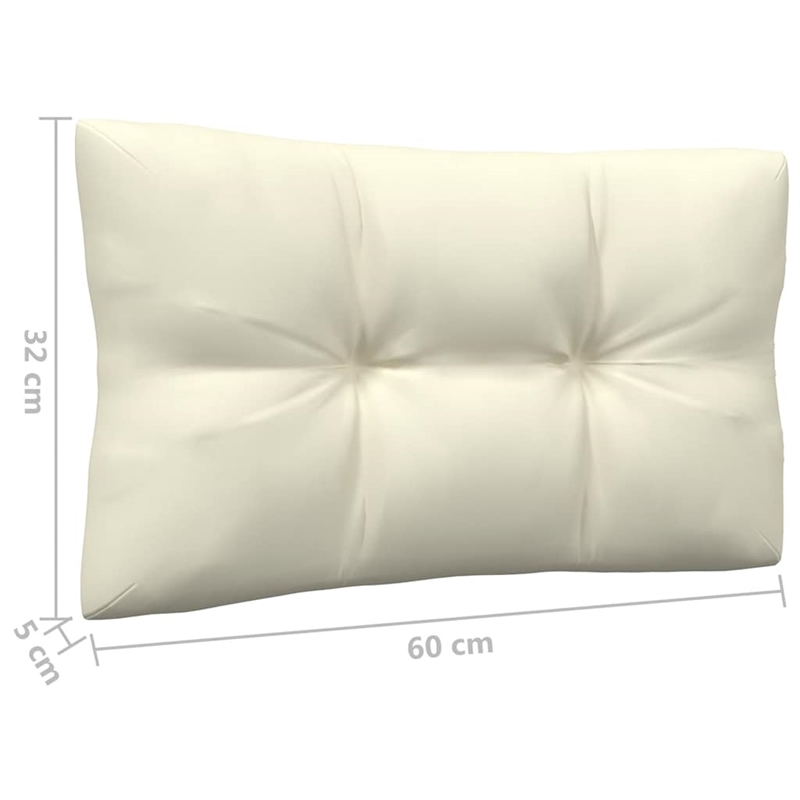 vidaXL 3-Seater Solid Pinewood & Polyester Fabric Garden Sofa in Cream