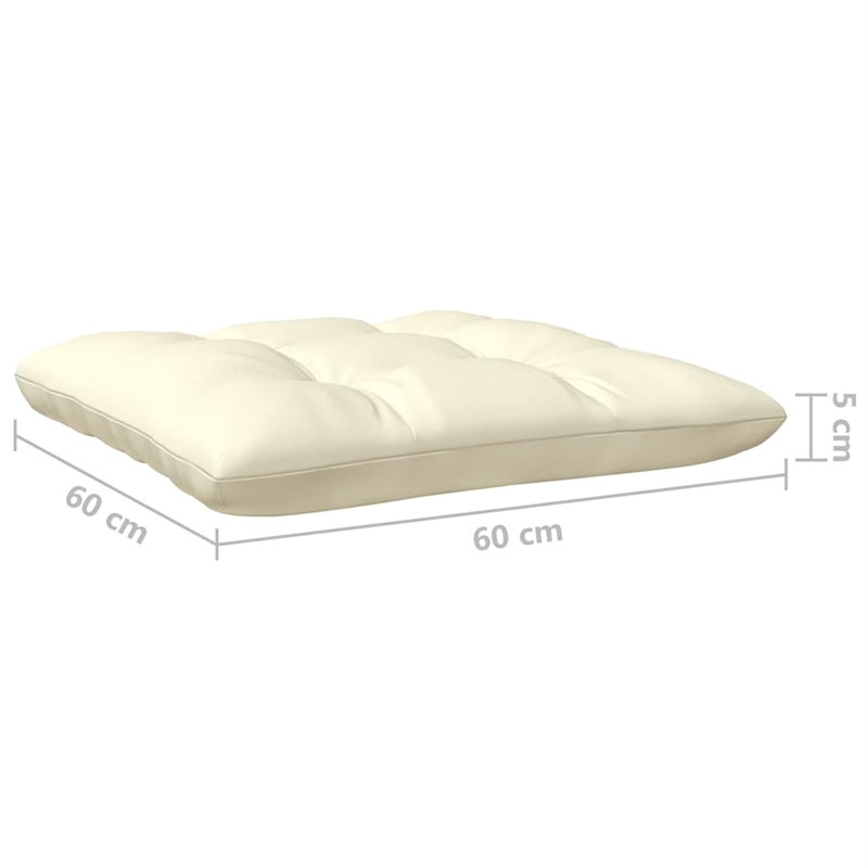 vidaXL 3-Seater Solid Pinewood & Polyester Fabric Garden Sofa in Cream